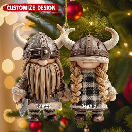 Personalized Viking Couple Christmas Ornament